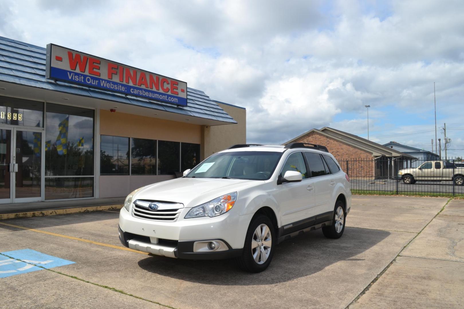 2011 Satin White Pearl /Warm Ivory Leather Interior Subaru Outback 3.6R Limited (4S4BREKC2B2) with an 3.6L H6 DOHC 24V engine, 5-Speed Automatic transmission, located at 1355 North 11th Street, Beaumont, 77702, (409) 832-0006, 30.094290, -94.130096 - Photo#0